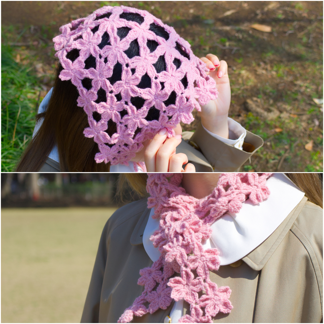 パターン】Sakura Babushka & Scarf（サクラバブーシュカ&スカーフ