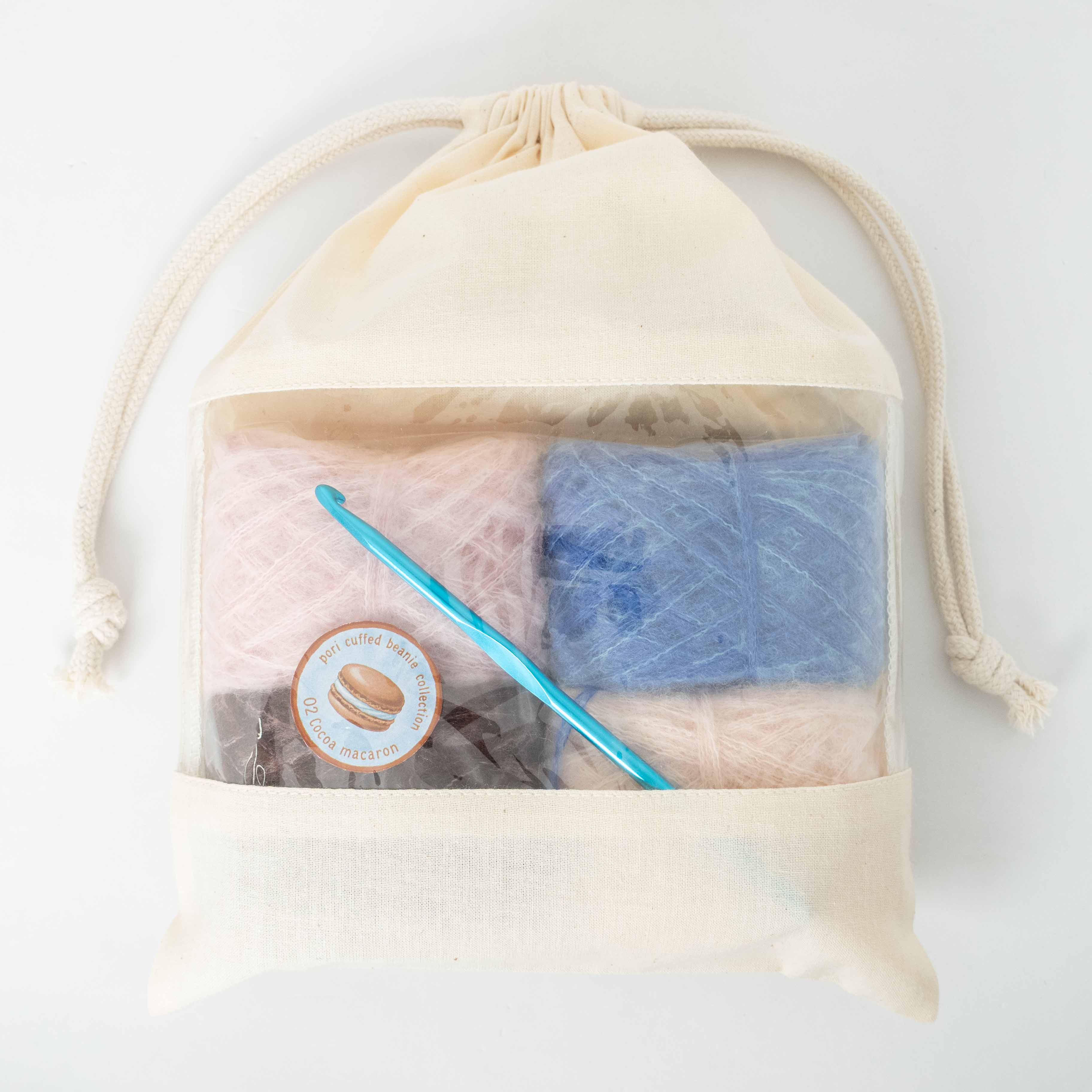 【期間限定受注】pori cuffed beanie collection - 02 Cocoa macaron