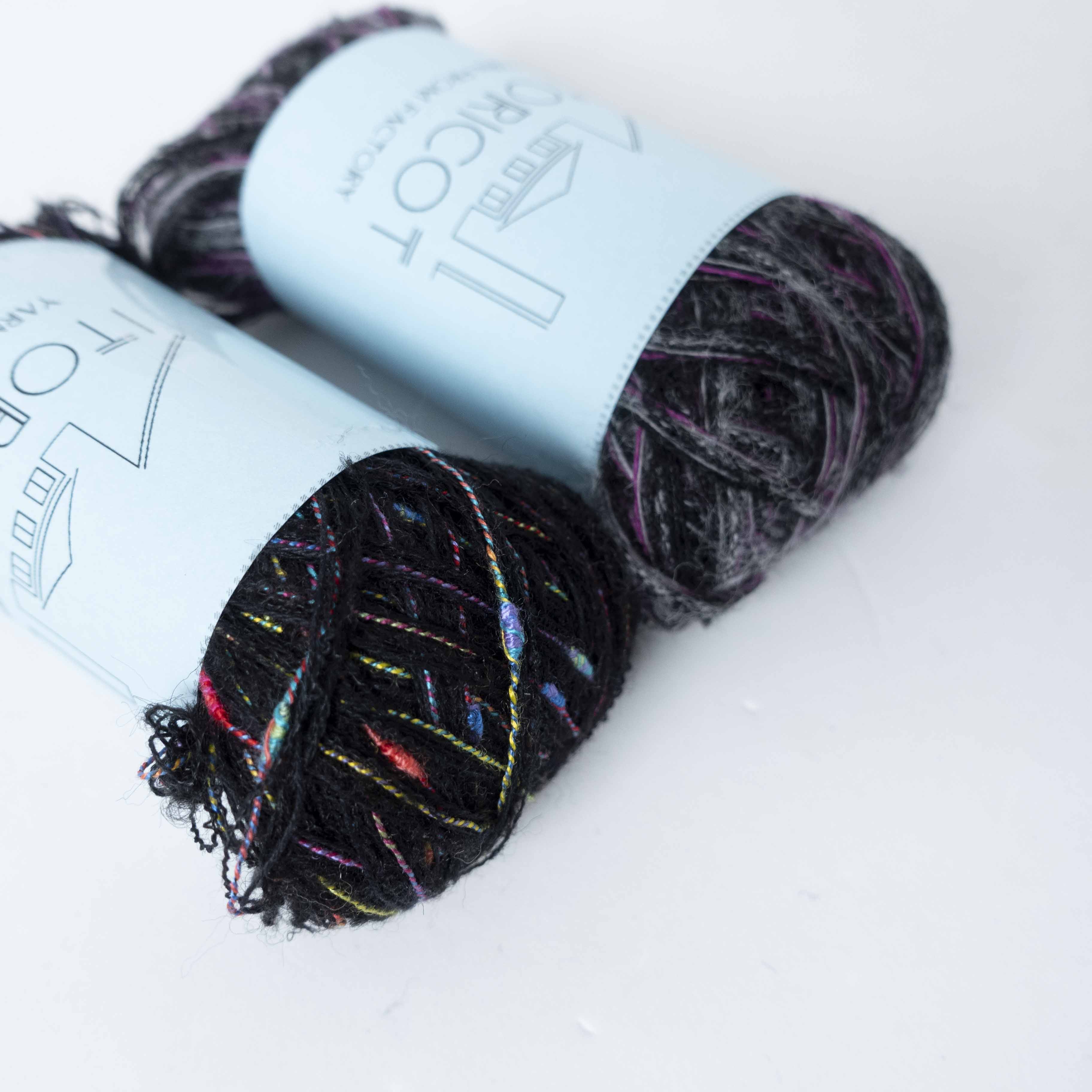 ランダム!BLACKソックヤーン小巻 10g×5個セット