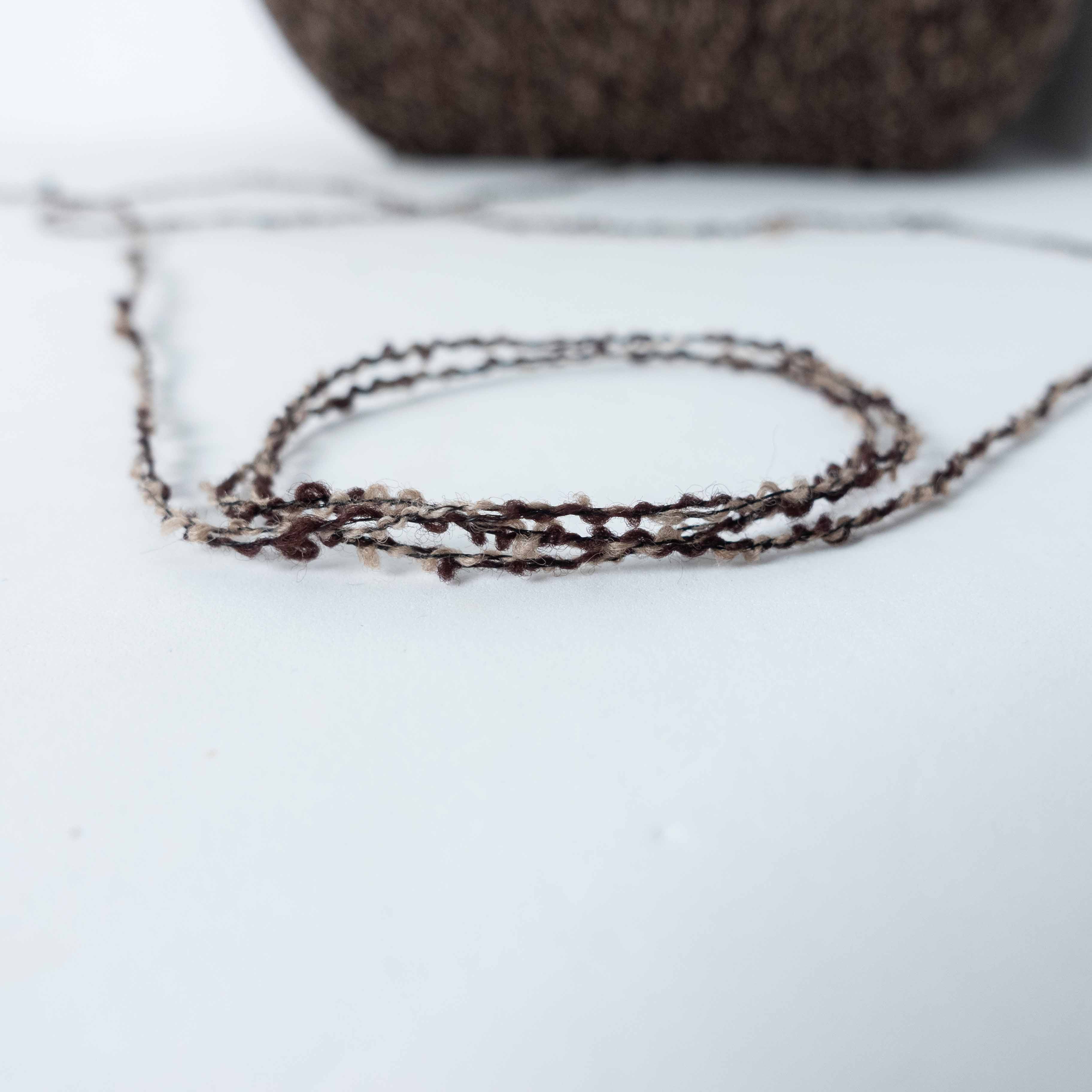 -big project- 2/12 Cashmere blend ring x knot - Brown