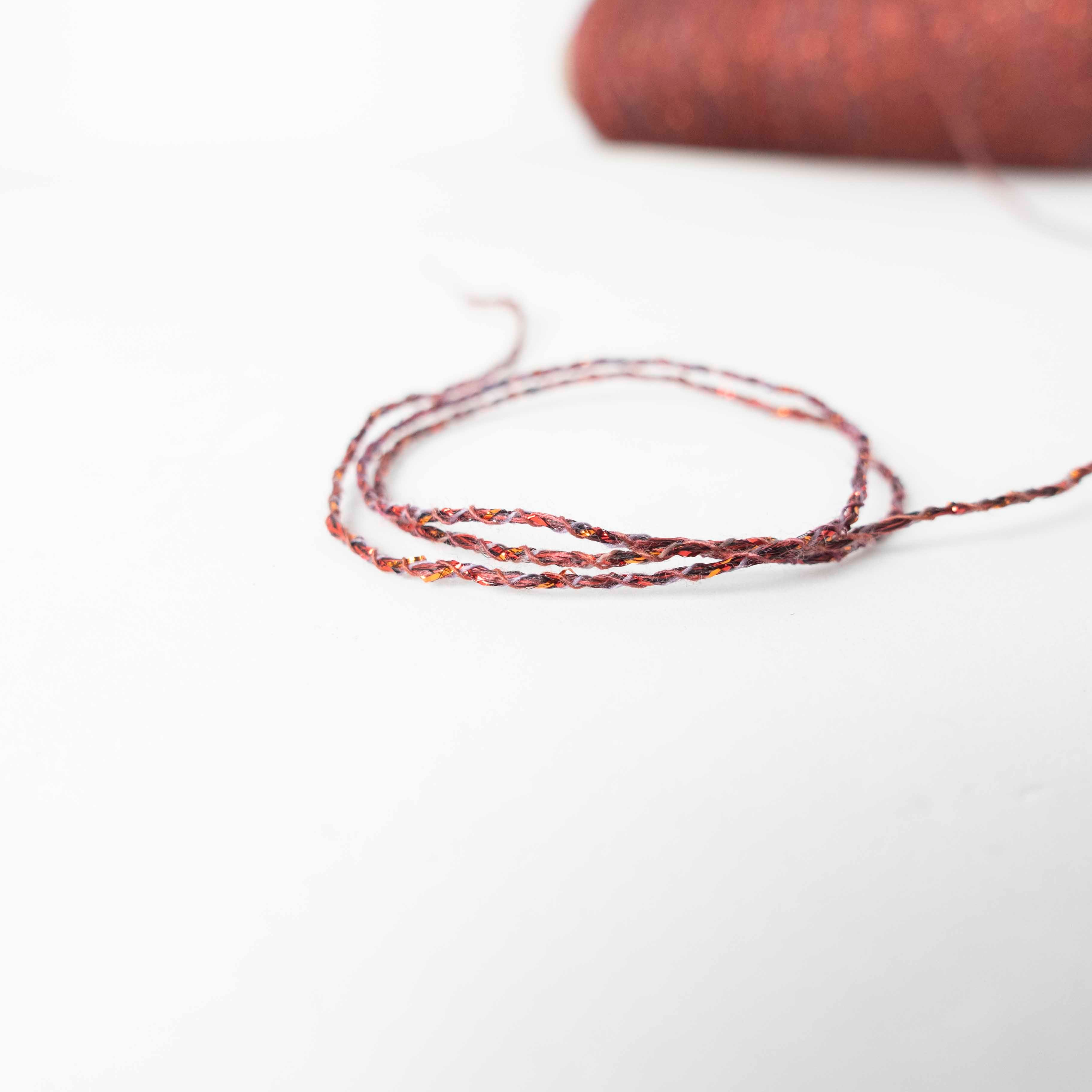 Lame twisted yarn - red×navy