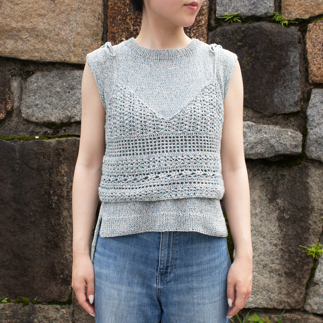 【パターン】Gardenia Sleeveless Knit designed by 気分屋にっしぃ(ガーデニア・スリーブレスニット)【PDF】【解説動画付き】