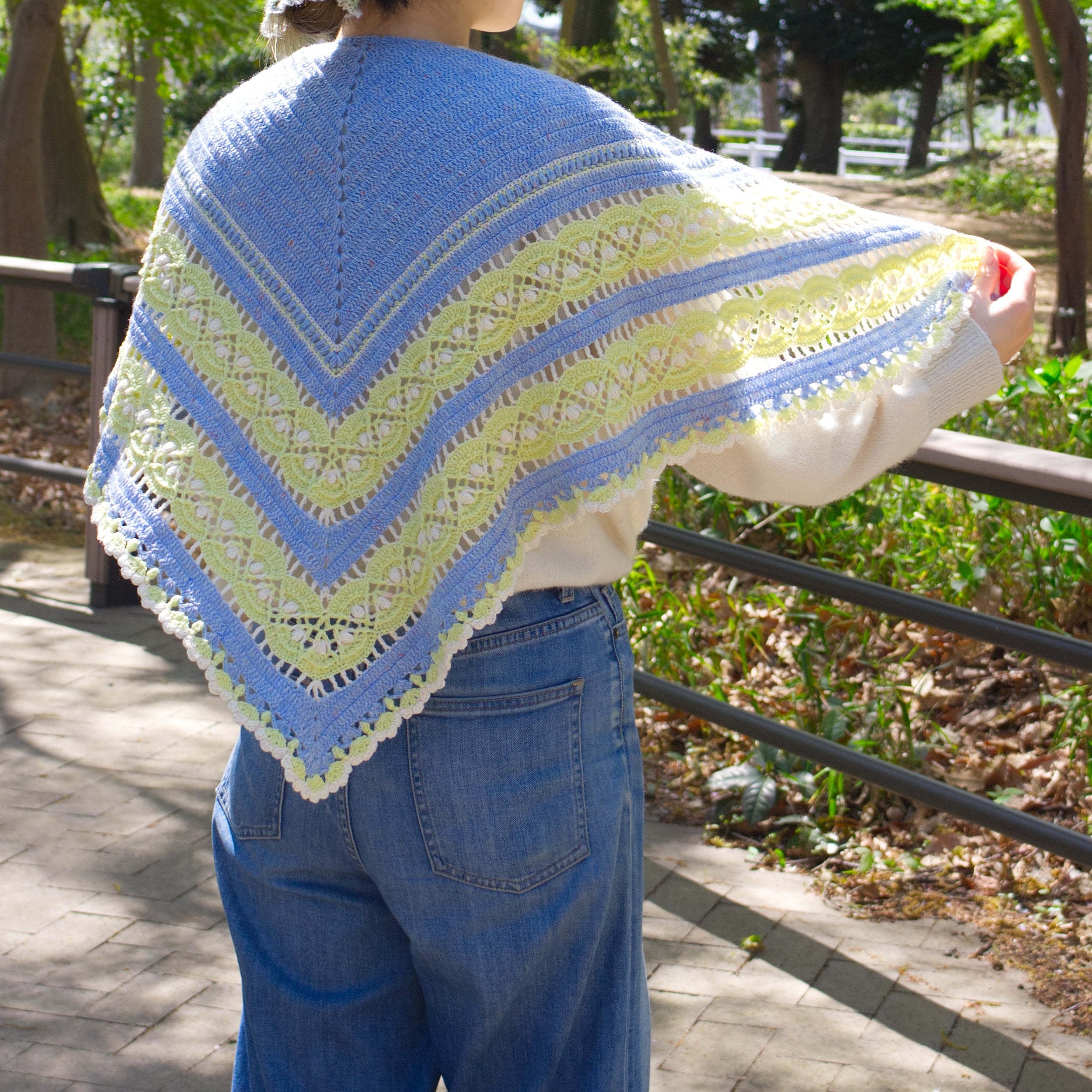 POPPIN' TWEEDで編む、Hiroka Shawl(ラージサイズ)セット(designed by 笠石あき)