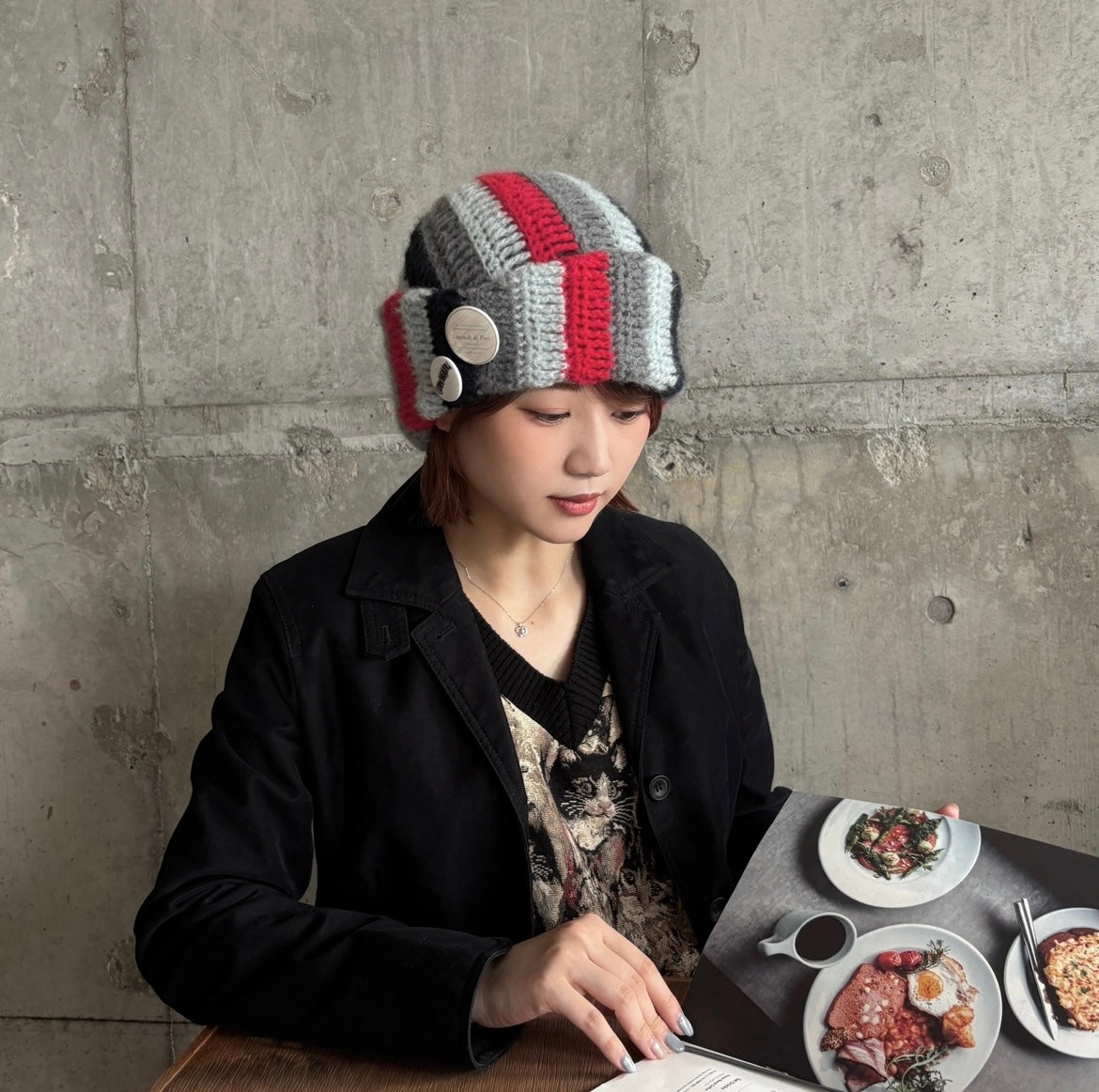 【期間限定受注】pori cuffed beanie collection - 03 Berry tart