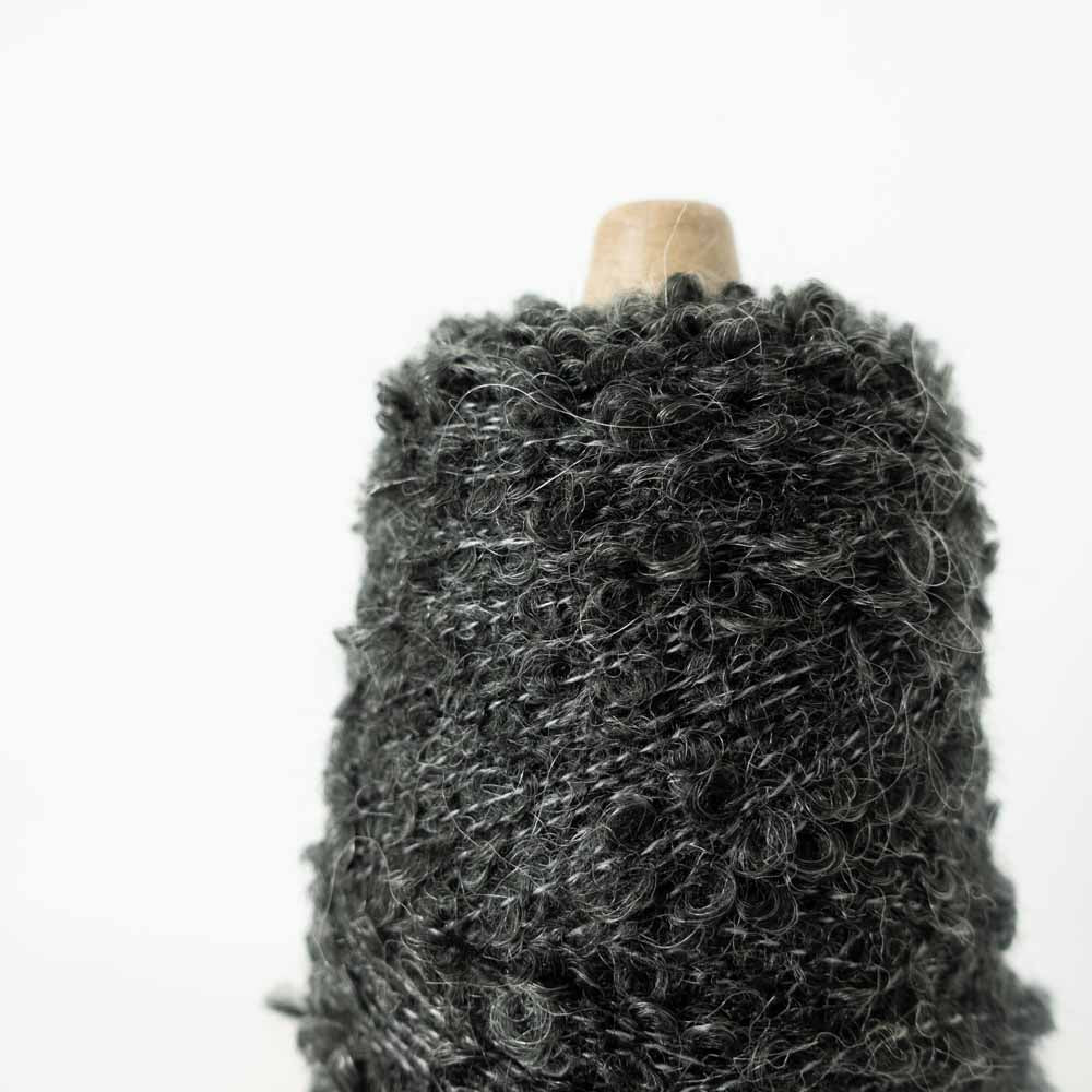 1/6 Mohair Blend Boucle - White x Black