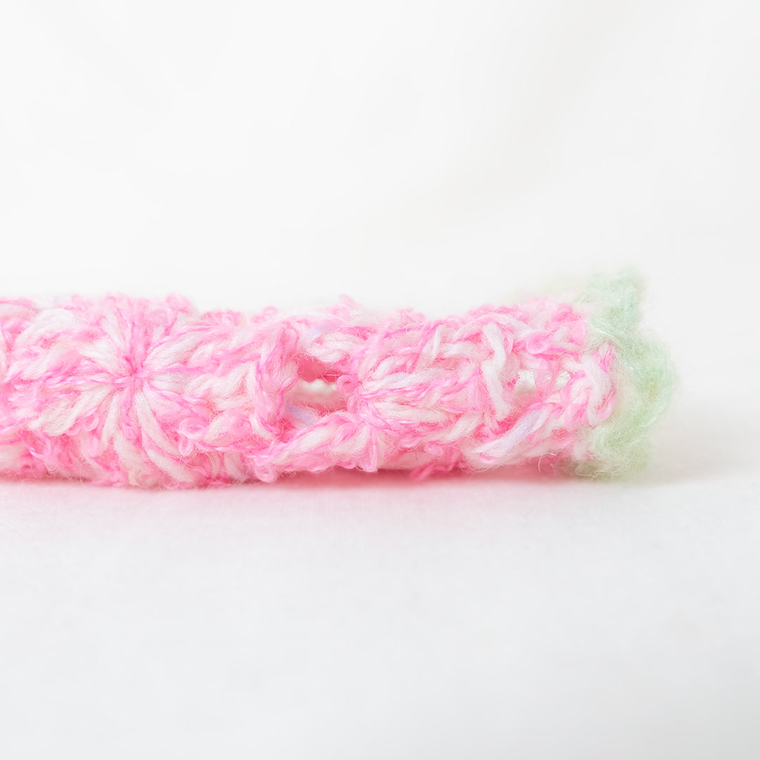 [Free Scrunchie Pattern] Peach [Set] (Let's crochet some fruit)