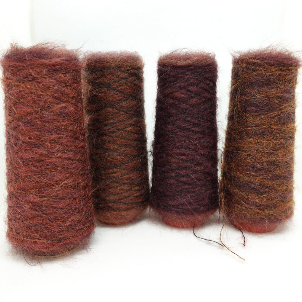 1/3 Gradient mohair - brown pink kasuri