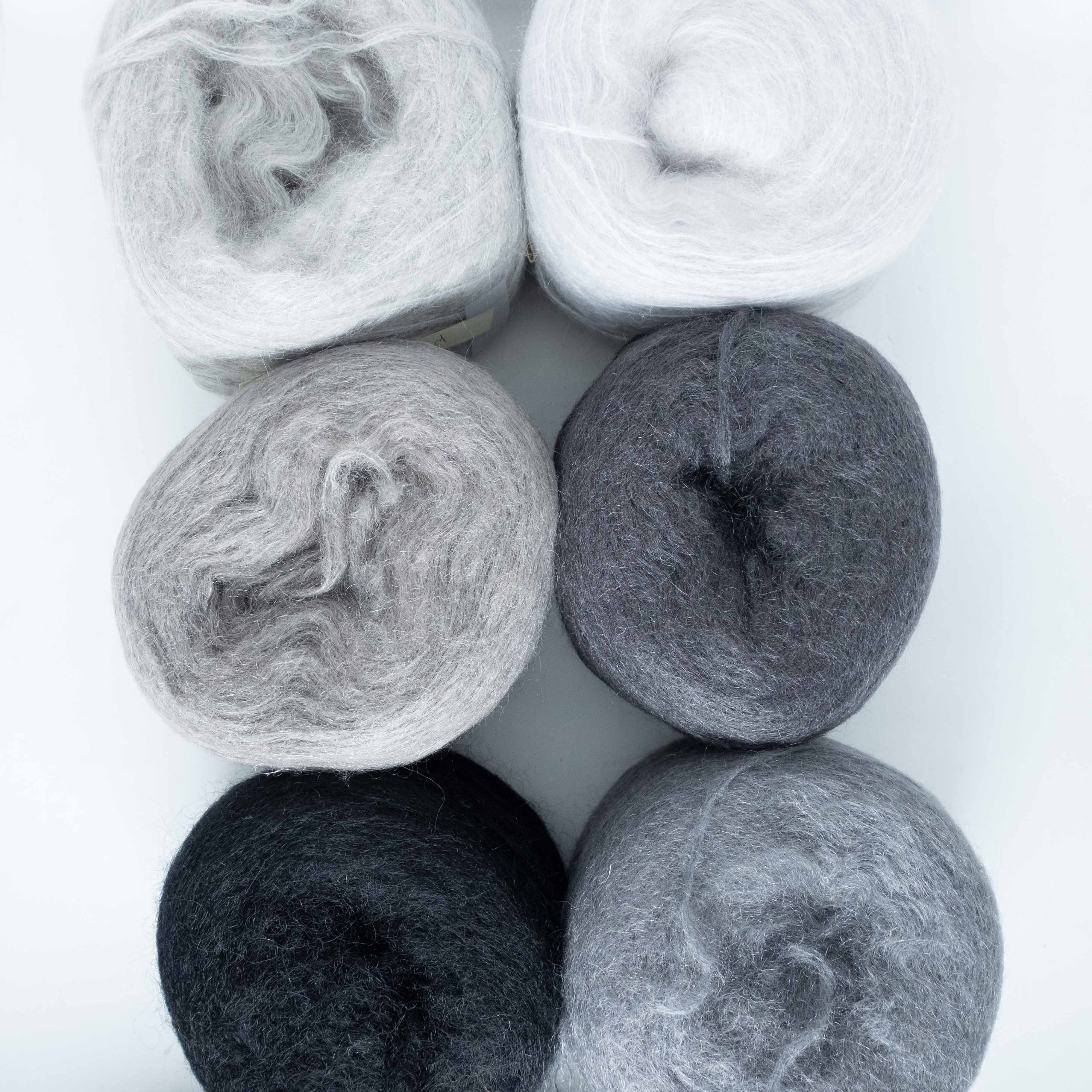 [Total 560g] Kid Mohair Assortment! Assorted Balls Set - Monotone