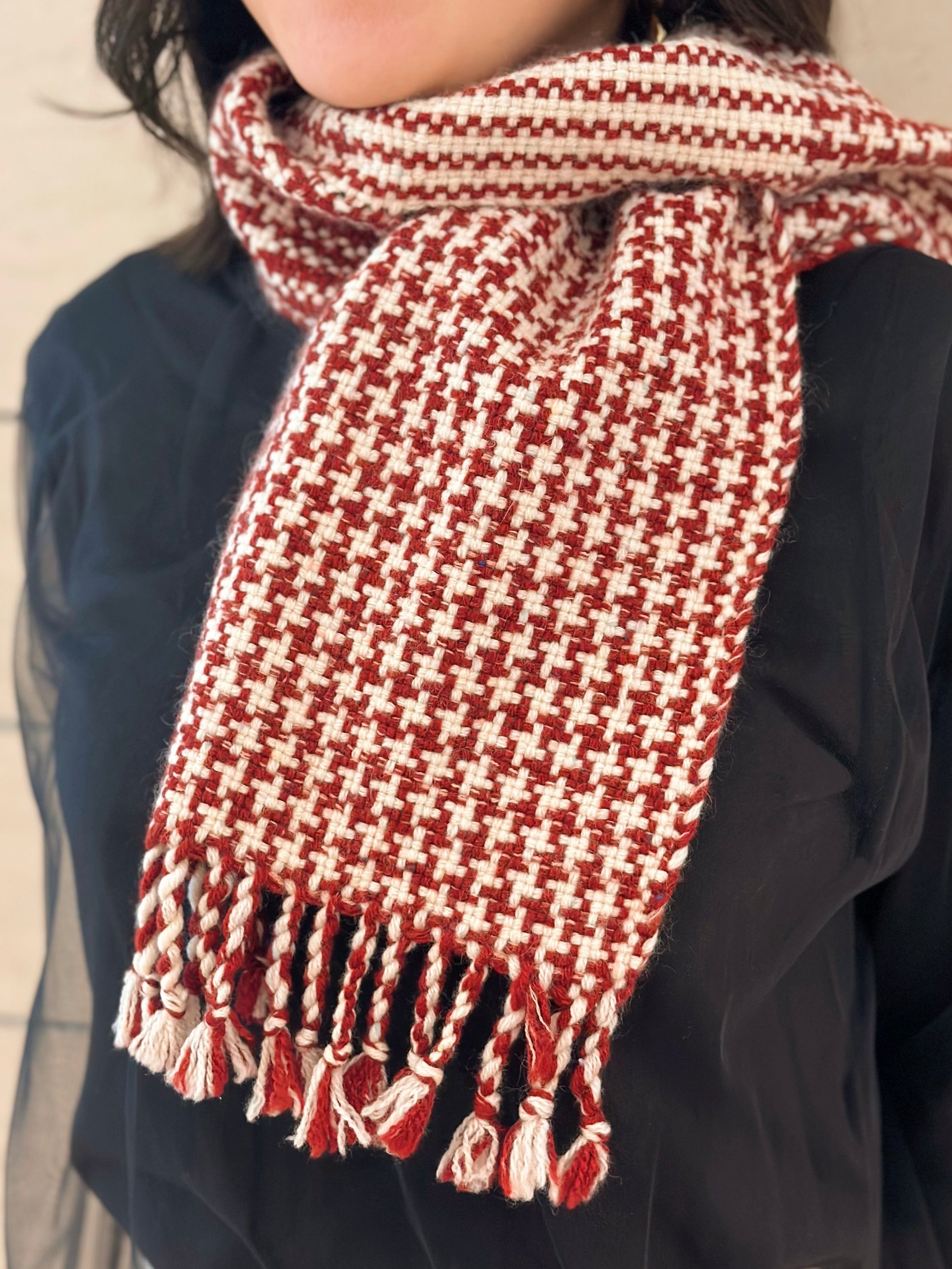 2月13日・2月14日｜annita artworksさんと作る、卓上織り機で千鳥格子のマフラーを織るワークショップ