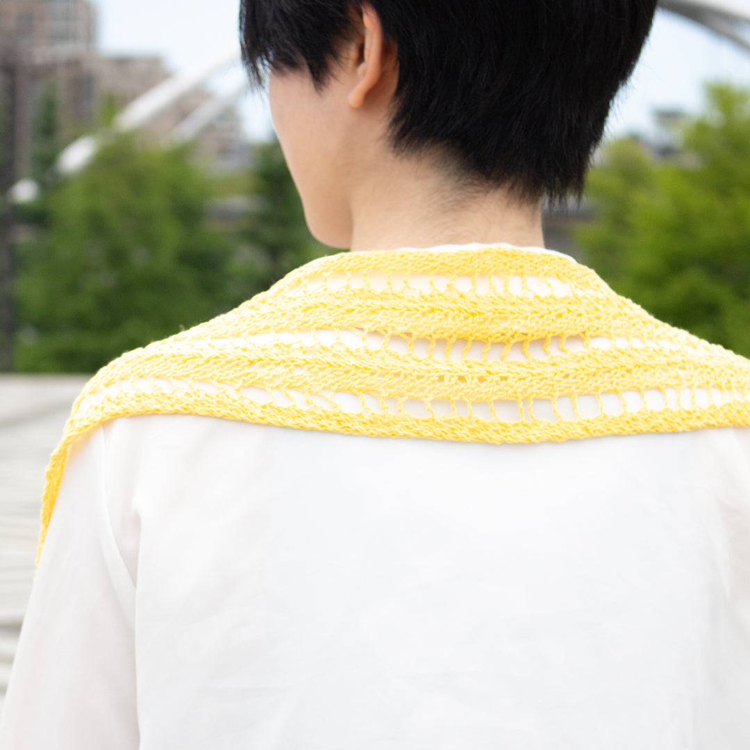 ande Nobu先生とWOOJI CLOTHで編む、シュガーウィンドスカーフ