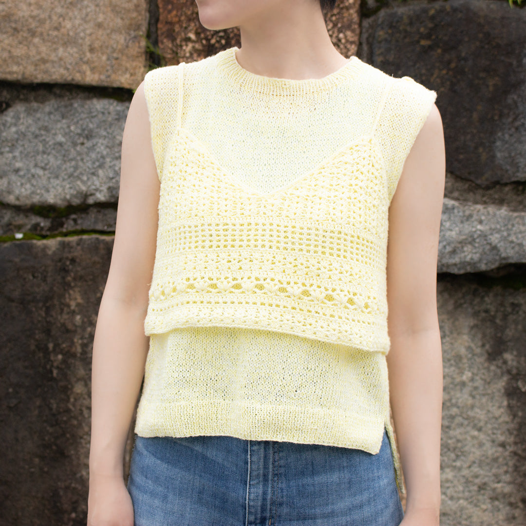【パターン】Gardenia Sleeveless Knit designed by 気分屋にっしぃ（ガーデニア・スリーブレスニット）【PDF】【解説動画付き】