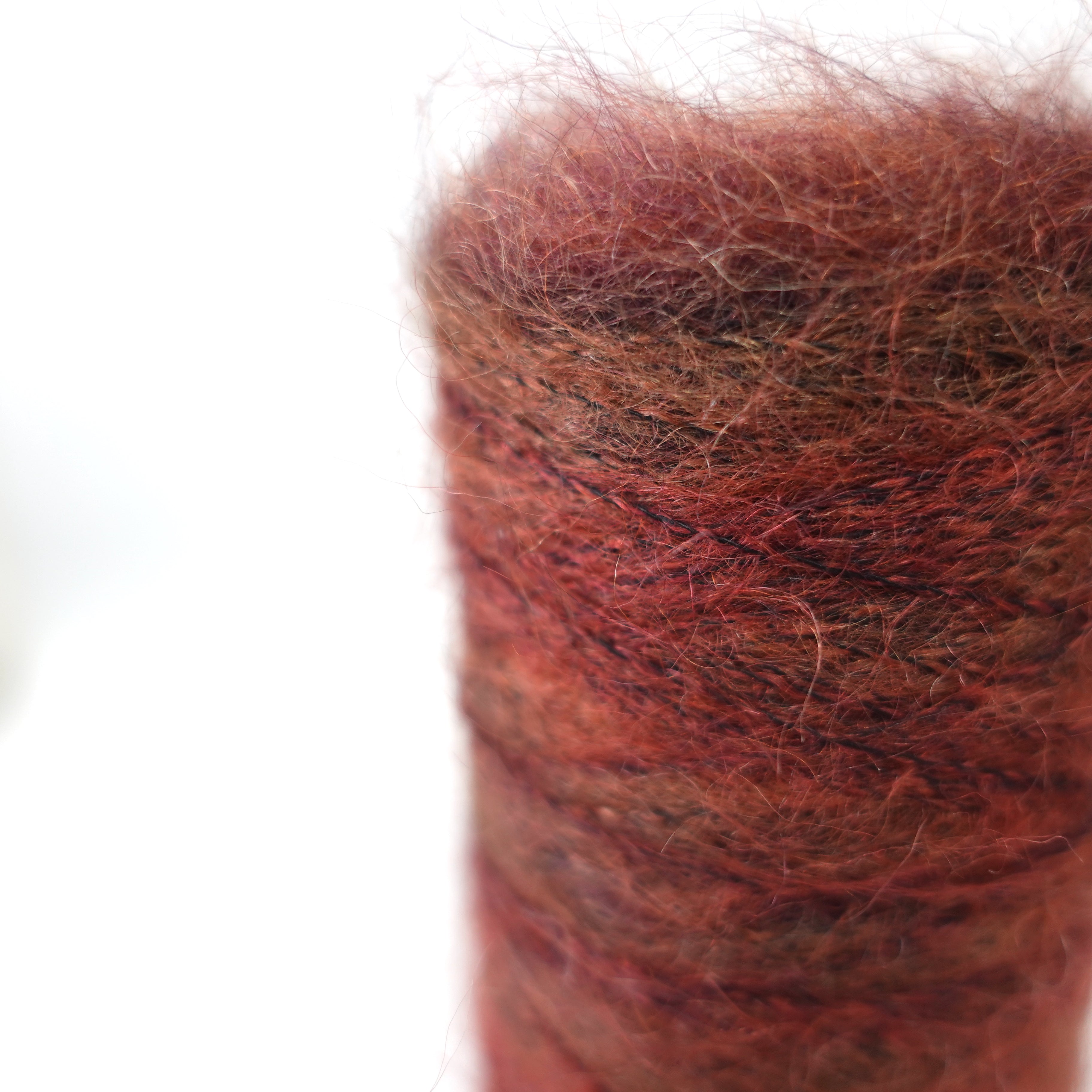 1/3 Gradient mohair - brown pink kasuri